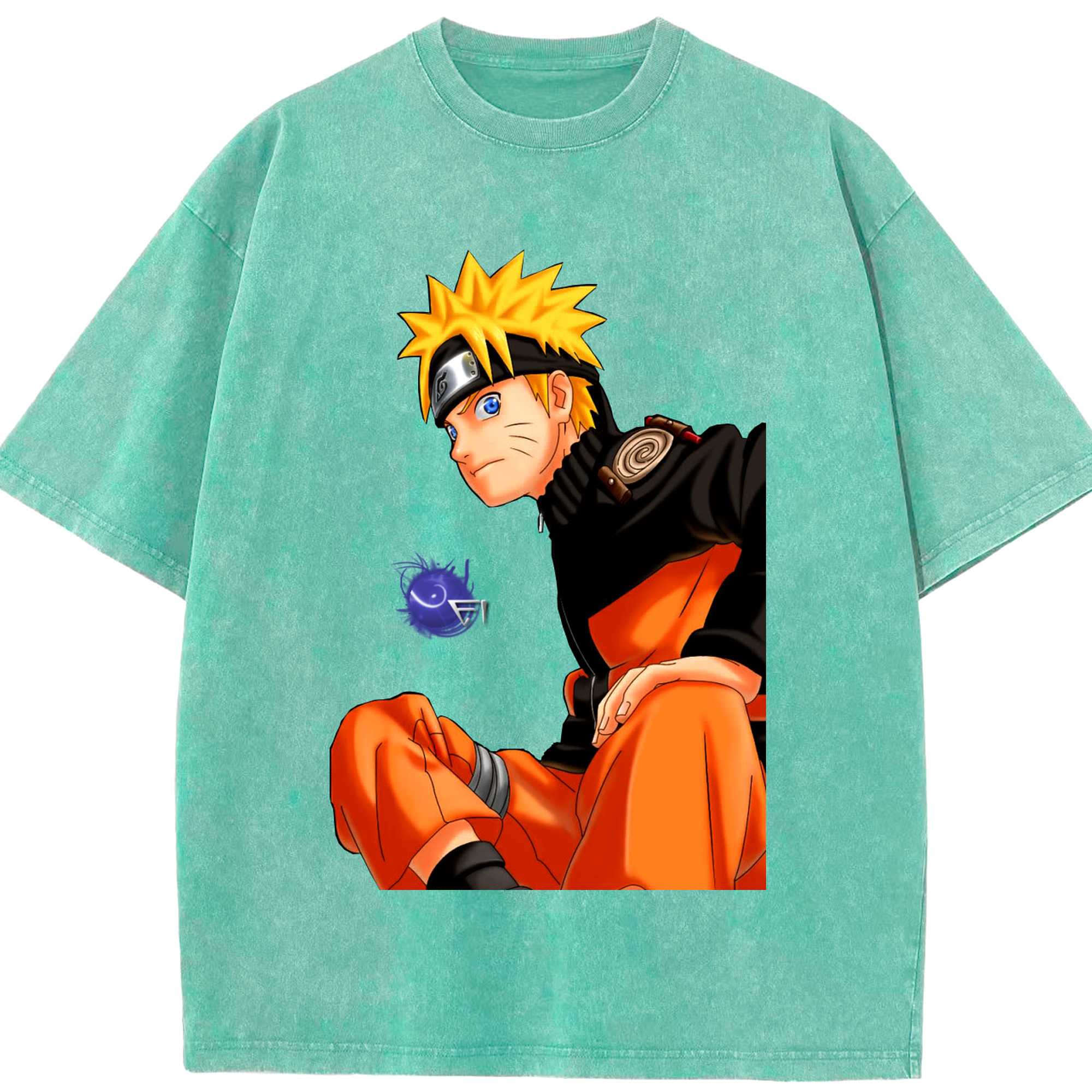 （画像用） NARUTO -ナルト- うずまき ナルト Uzumaki Naruto 綿100% ヴィンテージ風 半袖Tシャツ（フロントプリント）